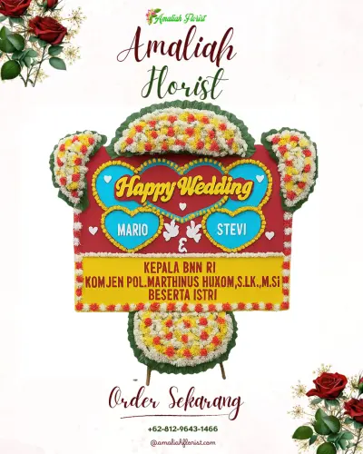 Karangan Papan Bunga Pernikahan di Kendalserut